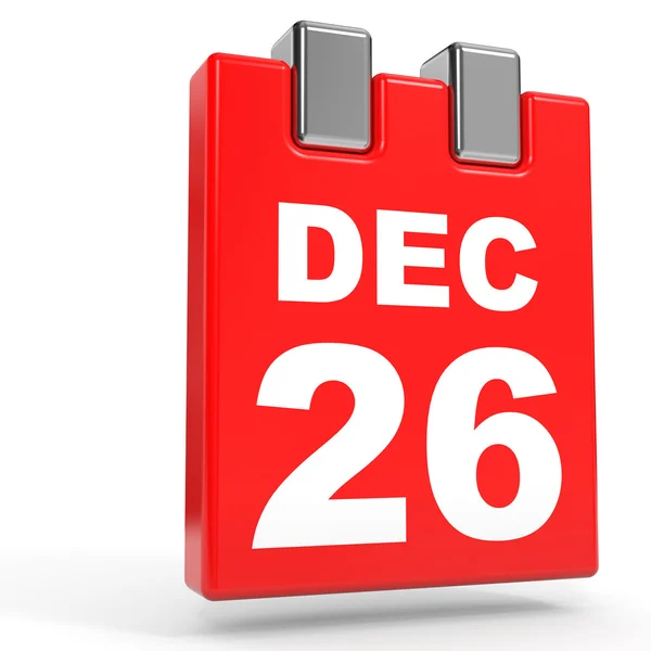 26. prosince. Kalendář na bílém pozadí. — Stock fotografie