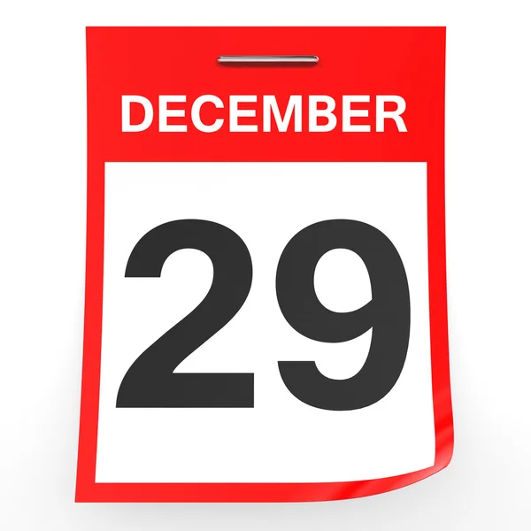 29 december calendar sheet with red pin. — Stock Photo © iCreative3D  #89667162