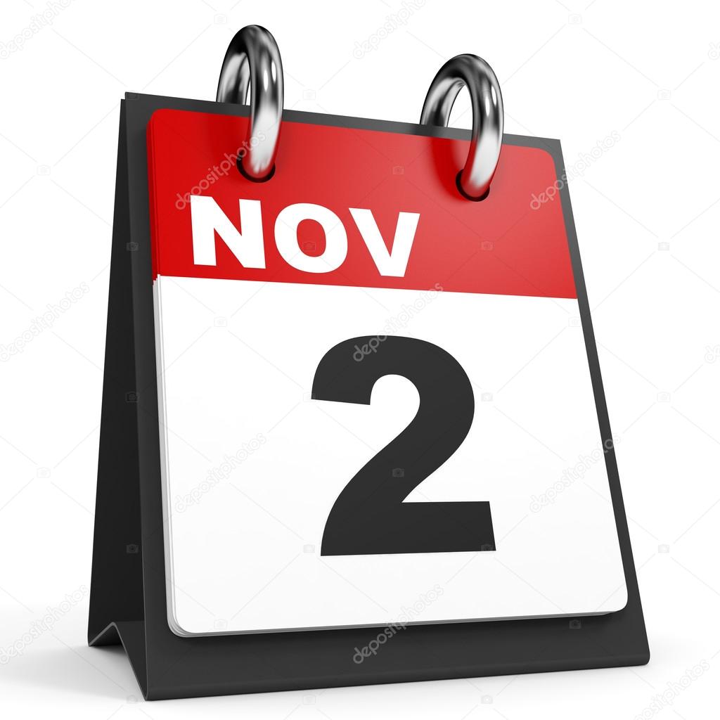 Le 2 Novembre Calendrier Sur Fond Blanc Image Libre De Droit Par Icreative3d C 125203194