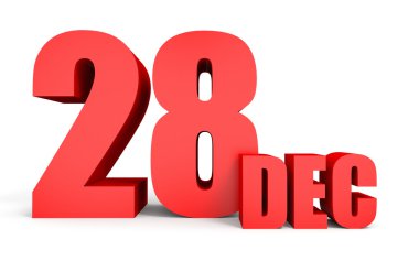 28 Aralık. Beyaz arka plan üzerinde metin.