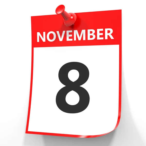 November 8. Calendar on white background. — Stock Photo, Image