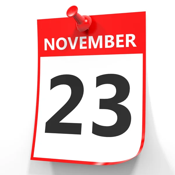 November 23. Calendar on white background. — Stock Photo, Image