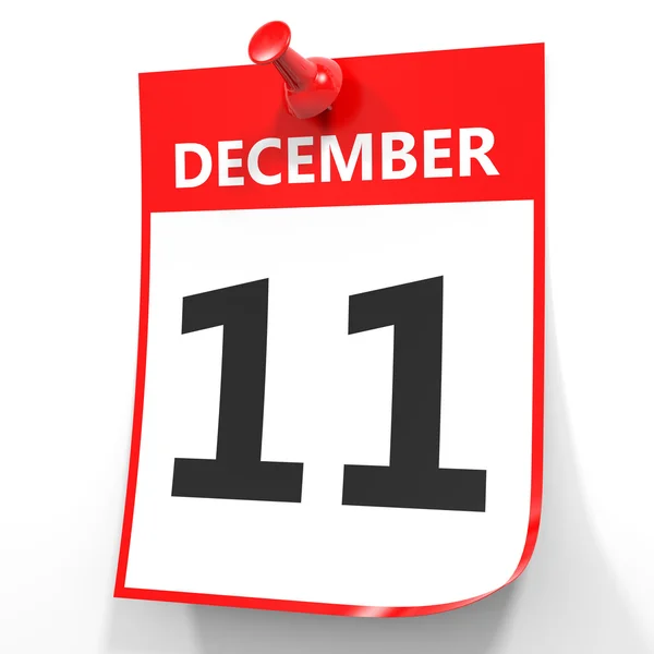 11 de Dezembro. Calendário sobre fundo branco . — Fotografia de Stock