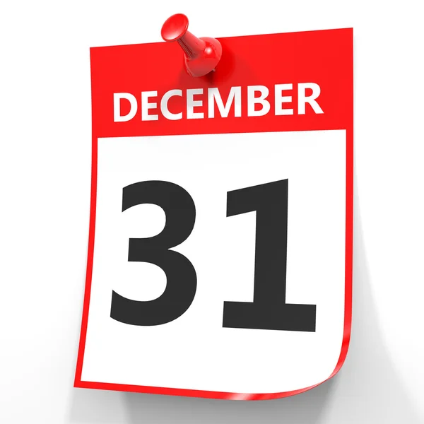 31. prosince. Kalendář na bílém pozadí. — Stock fotografie