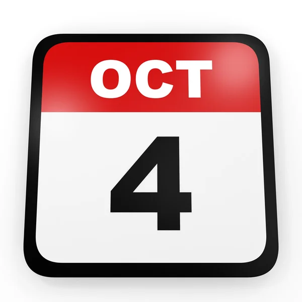 4 de octubre. Calendario sobre fondo blanco . —  Fotos de Stock