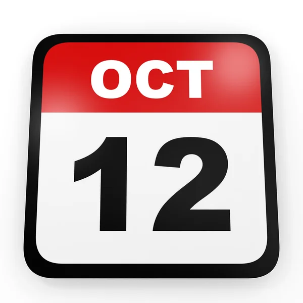 12 de octubre. Calendario sobre fondo blanco . —  Fotos de Stock