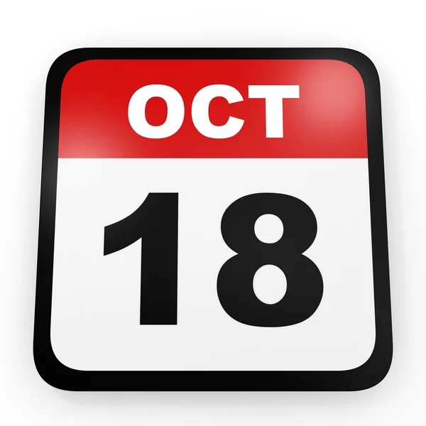 18 oktober. Kalender på vit bakgrund. — Stockfoto