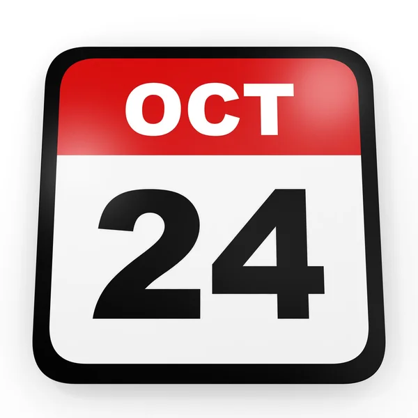 24 ottobre. Calendario su sfondo bianco . — Foto Stock