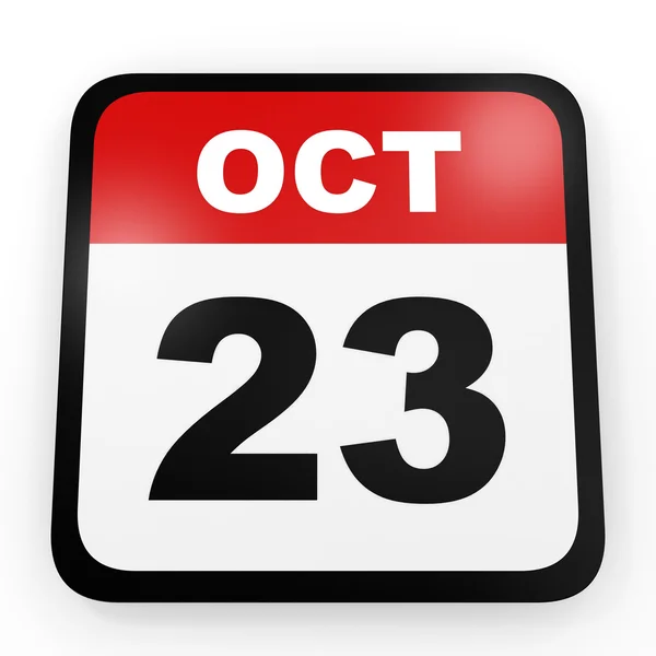 Στις 23 Οκτωβρίου. Ημερολόγιο σε λευκό φόντο. — Φωτογραφία Αρχείου