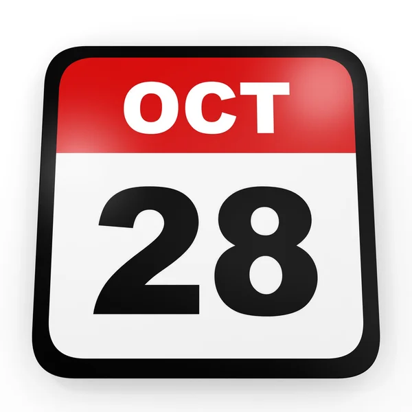 28 de octubre. Calendario sobre fondo blanco . —  Fotos de Stock