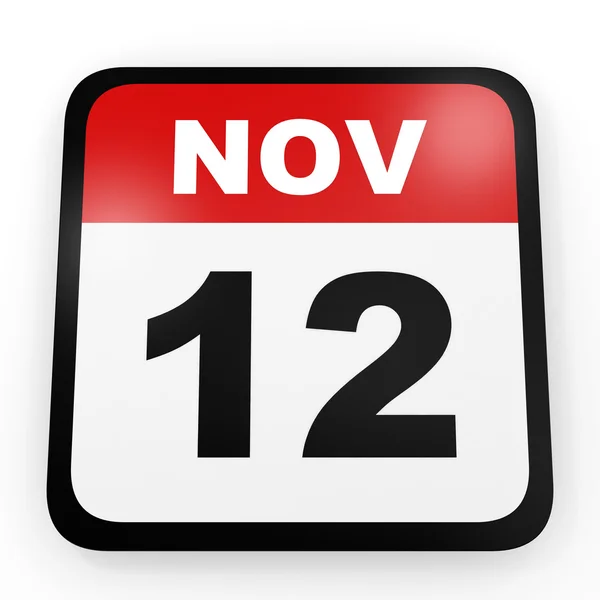 12 listopada. Kalendarz na białym tle. — Zdjęcie stockowe