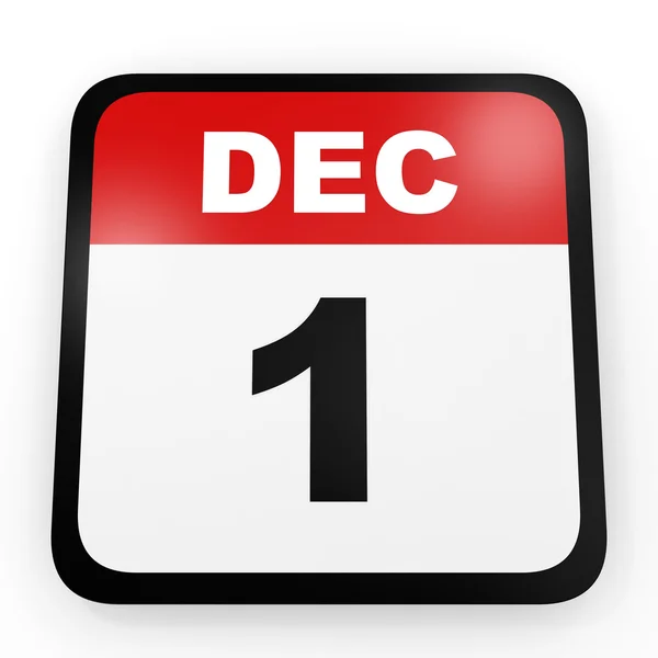 1 de diciembre. Calendario sobre fondo blanco . — Foto de Stock