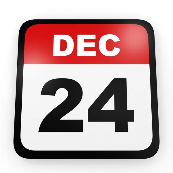 24 Δεκεμβρίου. Ημερολόγιο σε λευκό φόντο. — Φωτογραφία Αρχείου