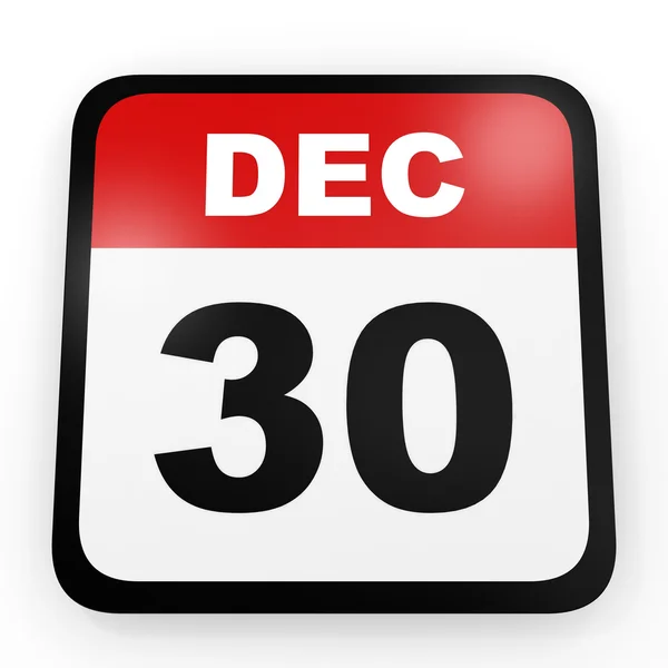30 dicembre. Calendario su sfondo bianco . — Foto Stock