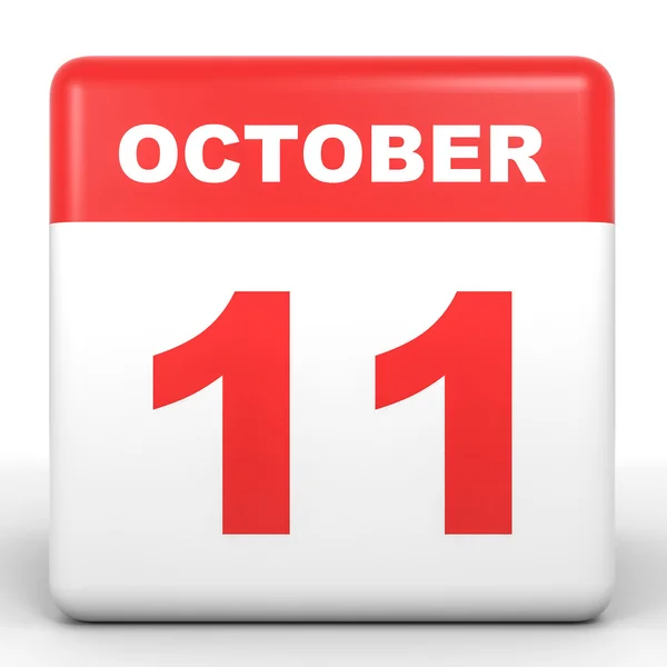 11 de octubre. Calendario sobre fondo blanco . —  Fotos de Stock