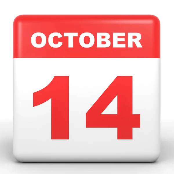 14 de octubre. Calendario sobre fondo blanco . —  Fotos de Stock