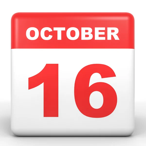 October 16. Calendar on white background. — Stock Photo, Image
