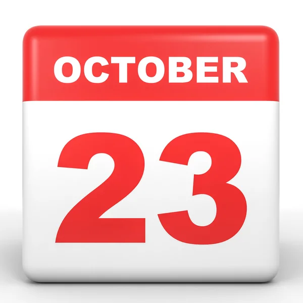 23 ottobre. Calendario su sfondo bianco . — Foto Stock