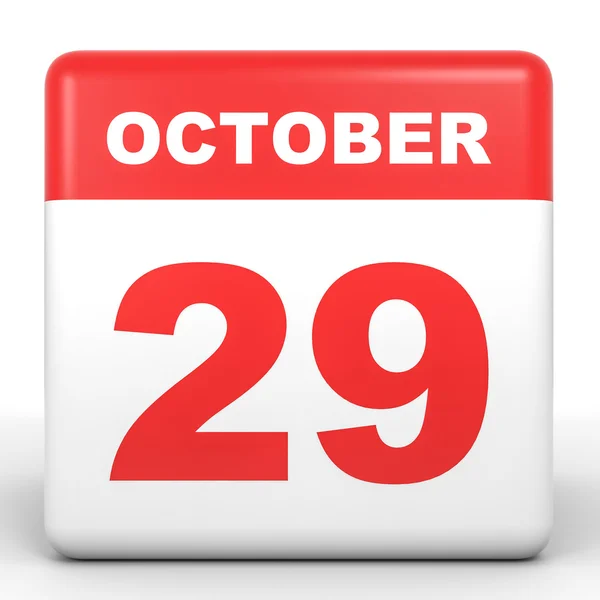 29 ottobre. Calendario su sfondo bianco . — Foto Stock