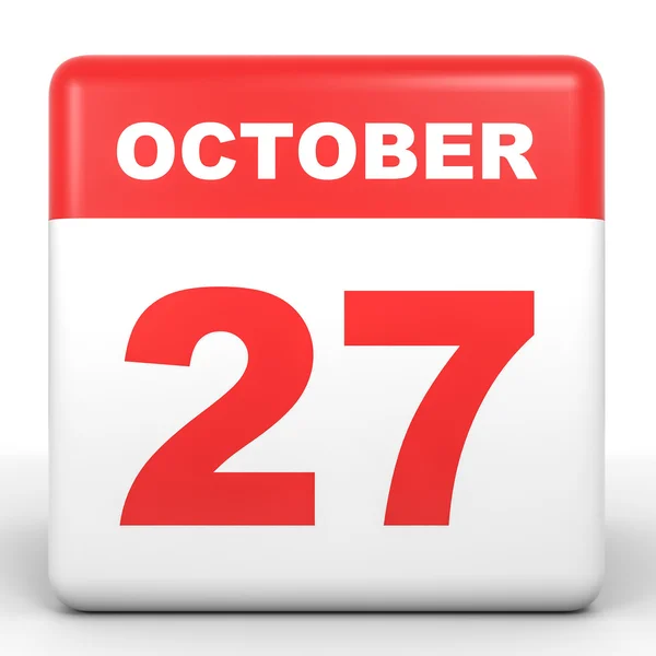 27 de octubre. Calendario sobre fondo blanco . — Foto de Stock