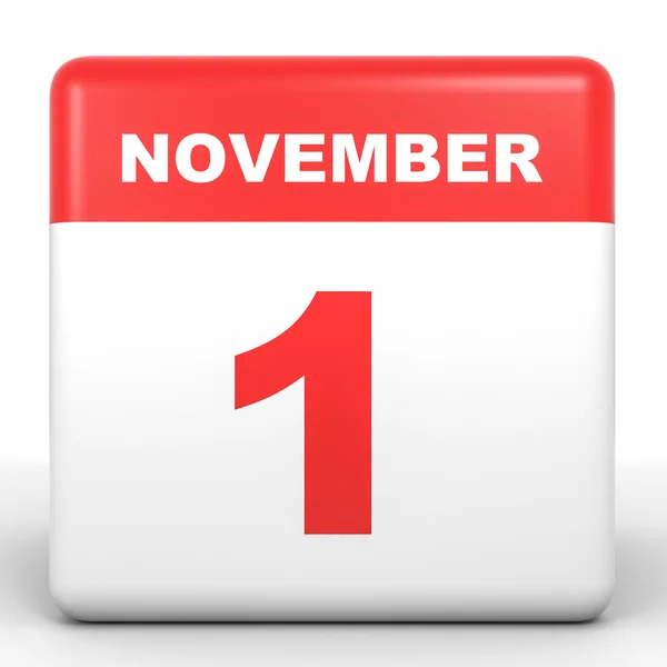1 november. Kalender op witte achtergrond. — Stockfoto