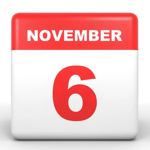 November 6. Calendar on white background. — Stock Photo, Image