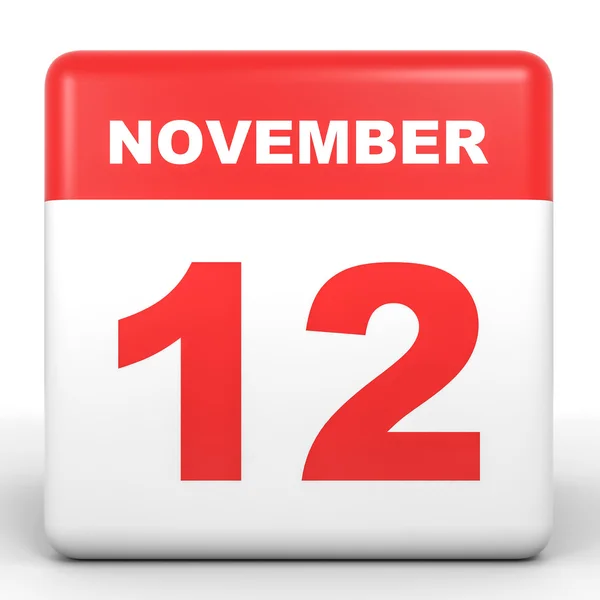 12 de noviembre. Calendario sobre fondo blanco . — Foto de Stock