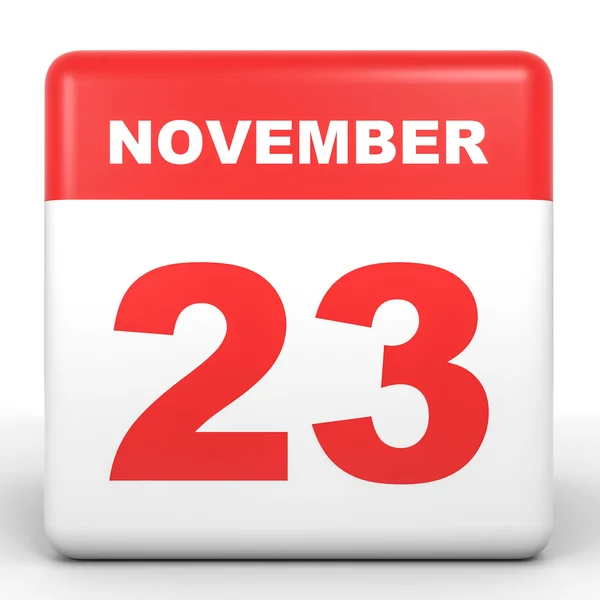 23 de noviembre. Calendario sobre fondo blanco . —  Fotos de Stock