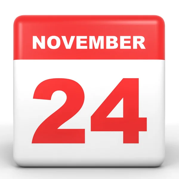 24 de noviembre. Calendario sobre fondo blanco . — Foto de Stock