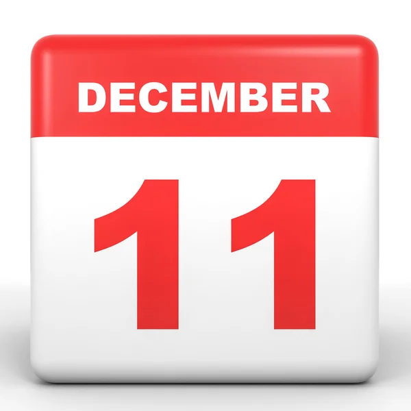 11 de diciembre. Calendario sobre fondo blanco . — Foto de Stock