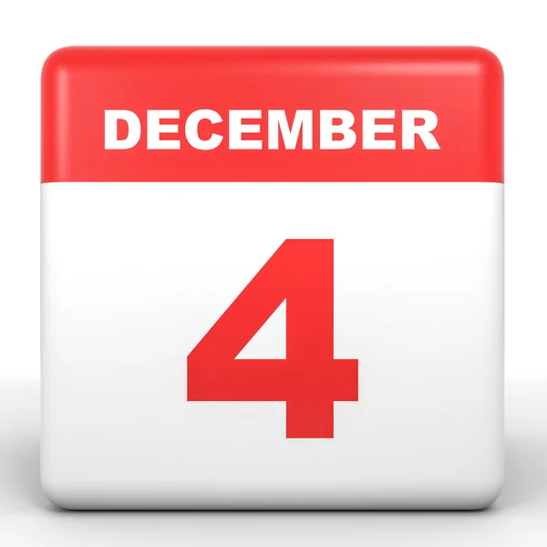 December 4. Calendar on white background. — Stock Photo, Image