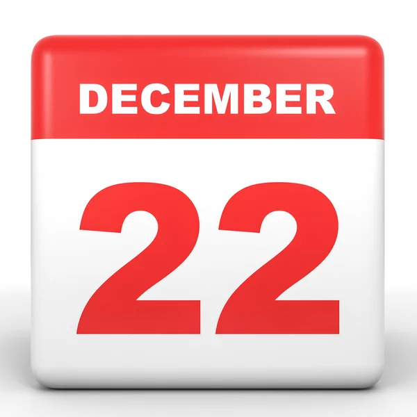 22. prosince. Kalendář na bílém pozadí. — Stock fotografie