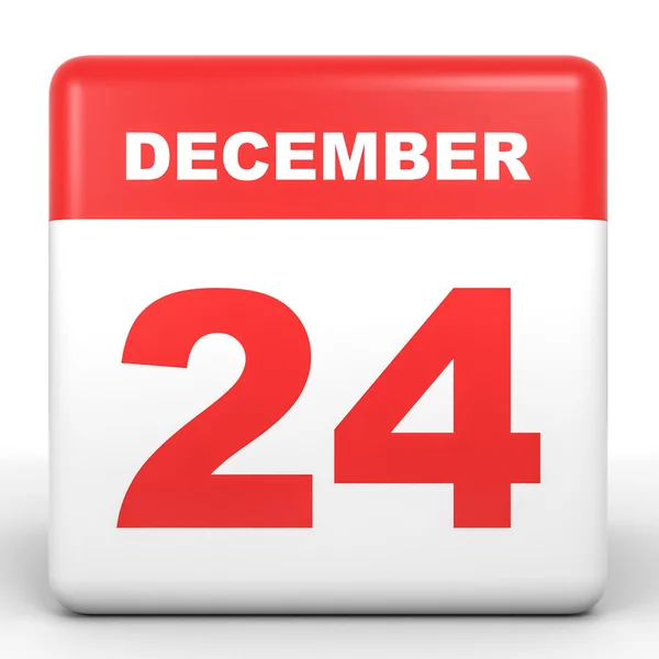24. prosince. Kalendář na bílém pozadí. — Stock fotografie