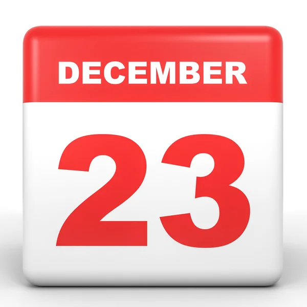 23 de Dezembro. Calendário sobre fundo branco . — Fotografia de Stock