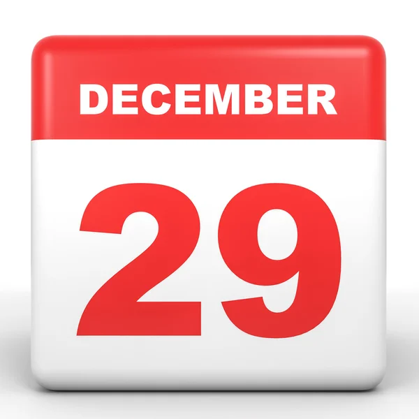 29 de diciembre. Calendario sobre fondo blanco . —  Fotos de Stock