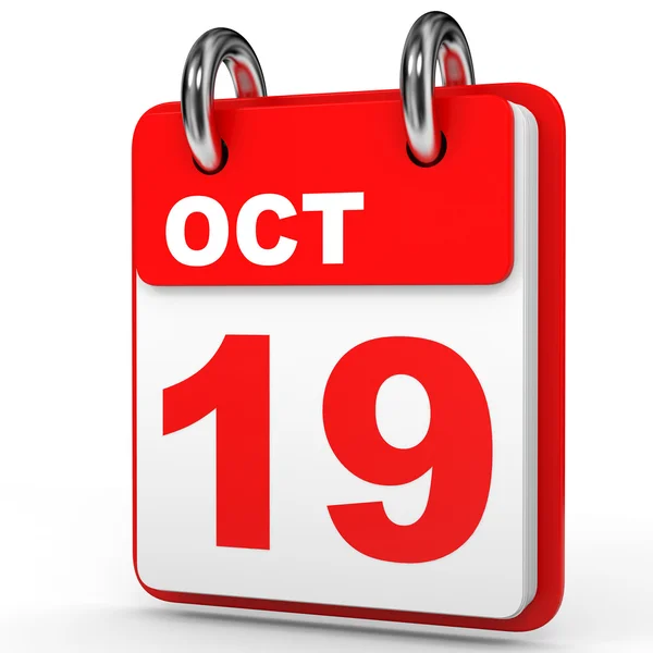 19 de octubre. Calendario sobre fondo blanco . —  Fotos de Stock