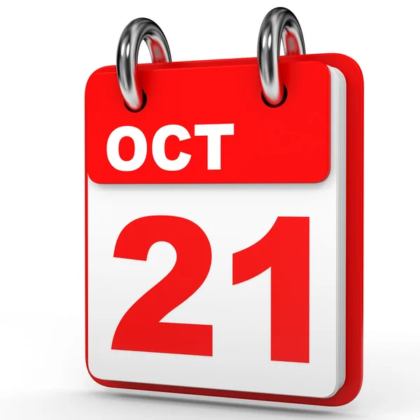 October 21. Calendar on white background. — Stock Photo, Image