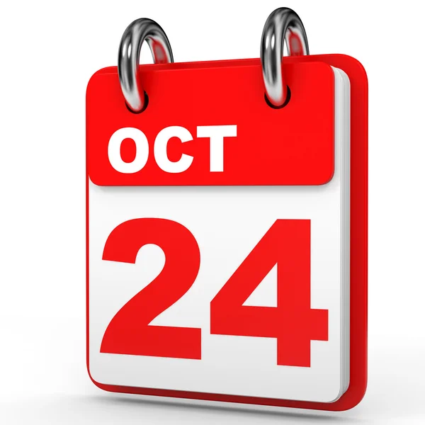 24 ottobre. Calendario su sfondo bianco . — Foto Stock