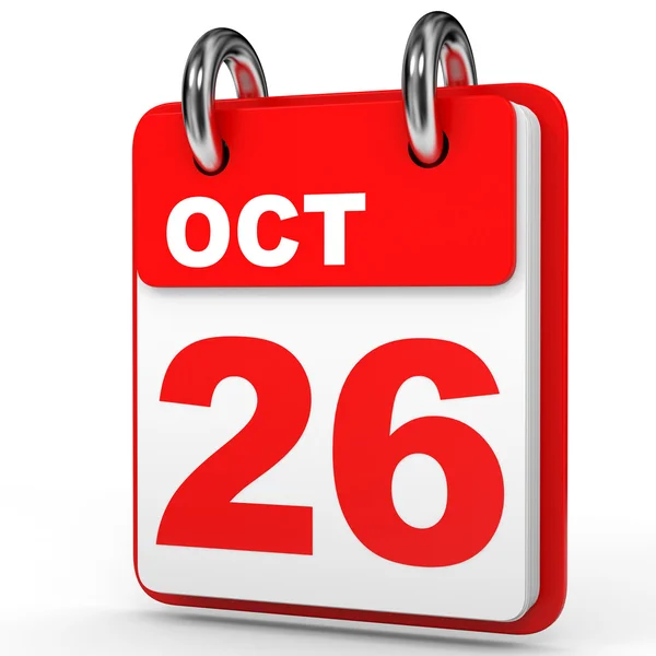 26 октября. календарь на белом фоне . — стоковое фото