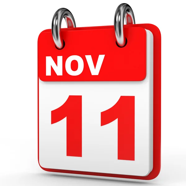 11 de noviembre. Calendario sobre fondo blanco . — Foto de Stock