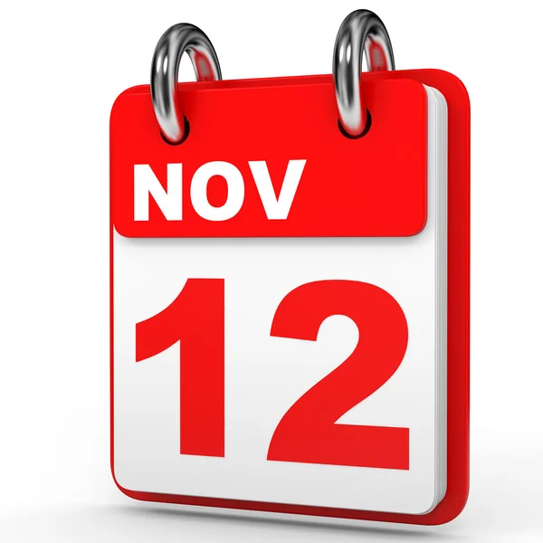 12 novembre. Calendario su sfondo bianco . — Foto Stock