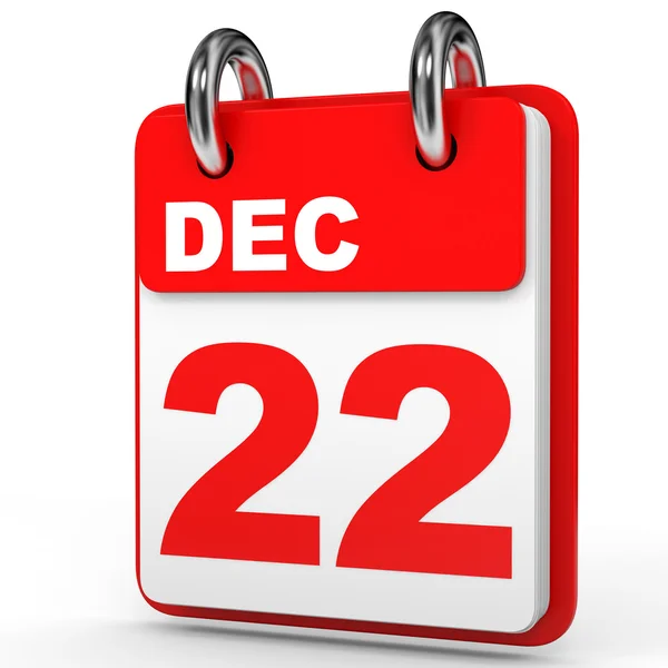 22 december. Kalender op witte achtergrond. — Stockfoto