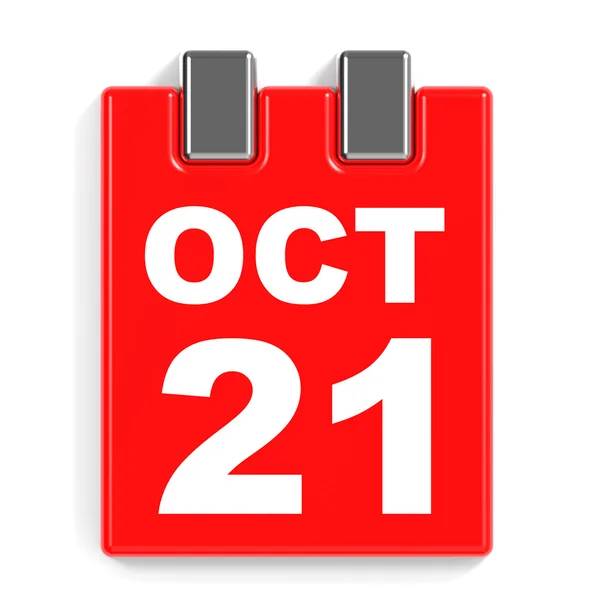 October 21. Calendar on white background. — Stock Photo, Image