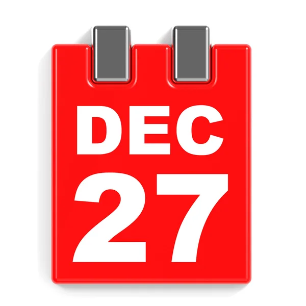 27 december. Kalender op witte achtergrond. — Stockfoto