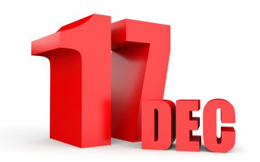 17 Aralık. Beyaz arka plan üzerinde metin.
