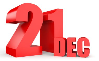 21 Aralık. Beyaz arka plan üzerinde metin.