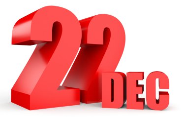 Aralık 22. Beyaz arka plan üzerinde metin.