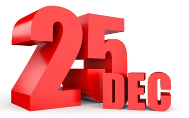 25 Aralık. Beyaz arka plan üzerinde metin.