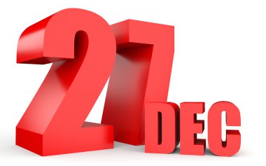 27 Aralık. Beyaz arka plan üzerinde metin.