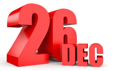 26 Aralık. Beyaz arka plan üzerinde metin.